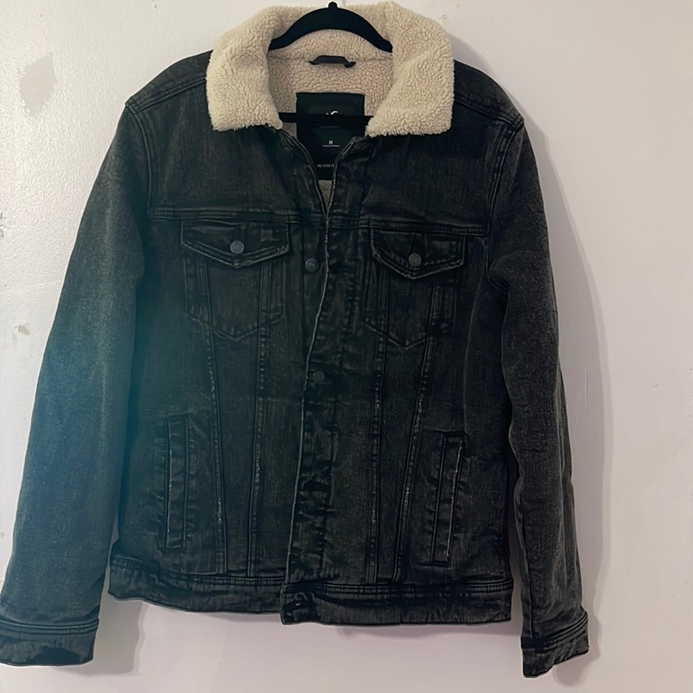 dark grey jean coat